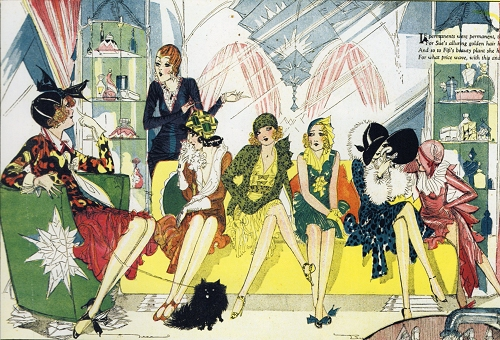 1920s consumer-culture cartoons (pre-1928) are public domain and beautifully capture the birth of the “aspirational consumer” mindset.